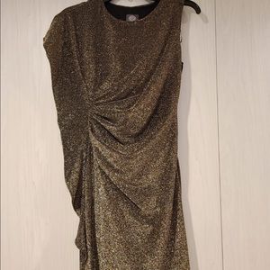 Vince Camuto Metallic Asymmetrical Bodycon Dress